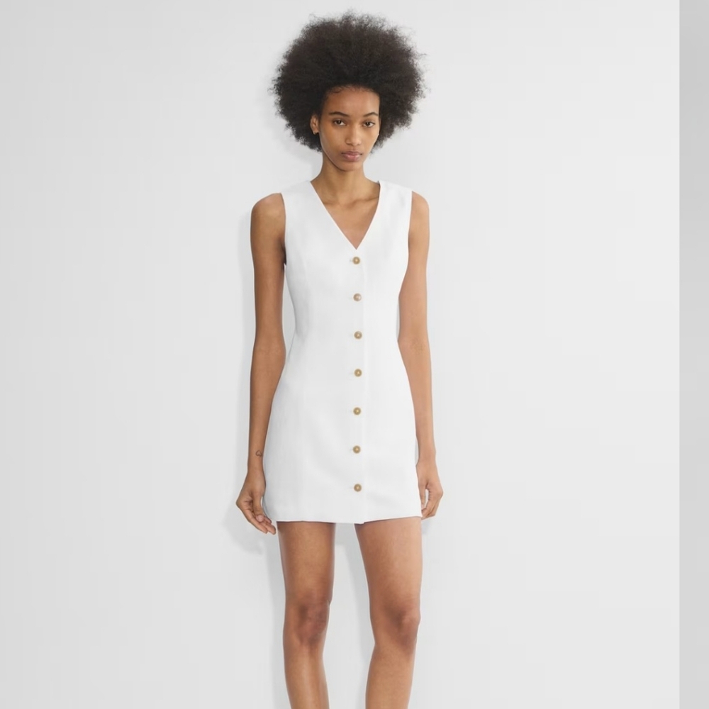 Wilfred White Button-Front Mini Dress